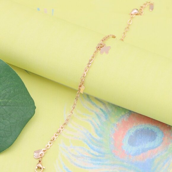 "Smiley Charm Rose Gold Bracelet, XPBL1097 - Picture 5 of 11